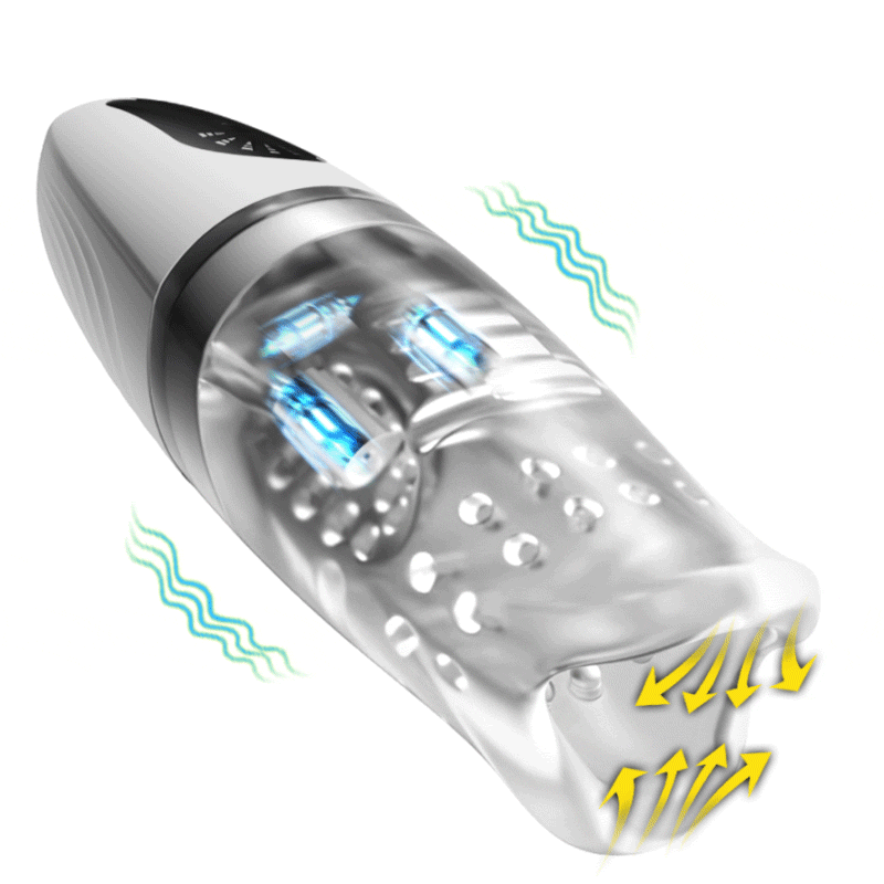 狂乱搾精 深喉 噛み合う×振動 3つローター 透明デザイン 防水 電動オナホール画像7
