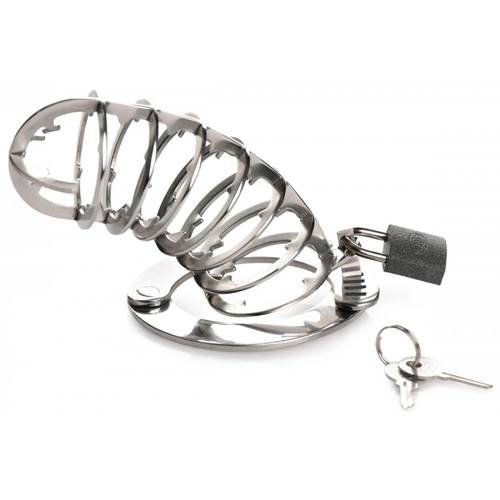 Stainless Steel Spiked Chastity Cage画像4