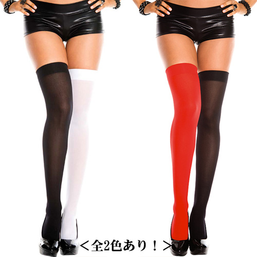 ML4720 左右色違い♪ コスプレなどにもおすすめ☆シンプルなのに個性的!無地タイプ タイハイストッキング