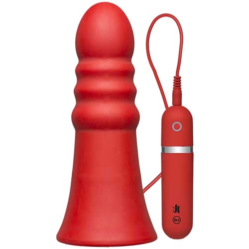 Kink Vibrating Silicone Butt Plug Ridged 8 Red画像2