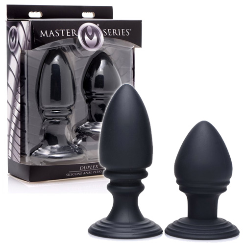 2種類のアナルプラグがセットに！　Duplex Silicone Anal Plug Set