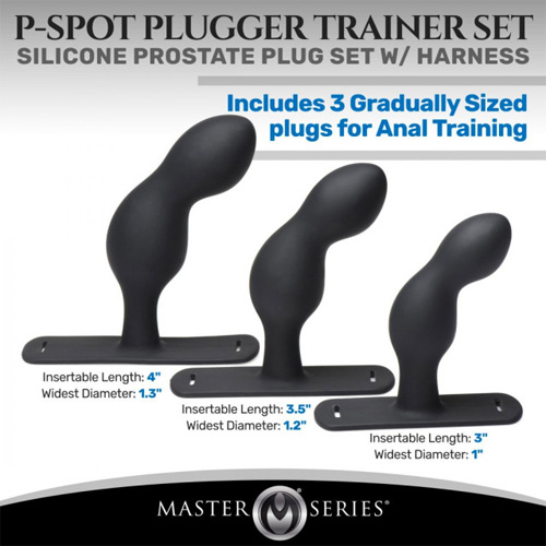 3サイズのフック型アナルプラグとハーネスのセット P-Spot Plugger Trainer画像2