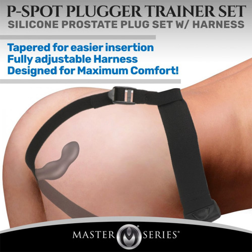 3サイズのフック型アナルプラグとハーネスのセット P-Spot Plugger Trainer画像4