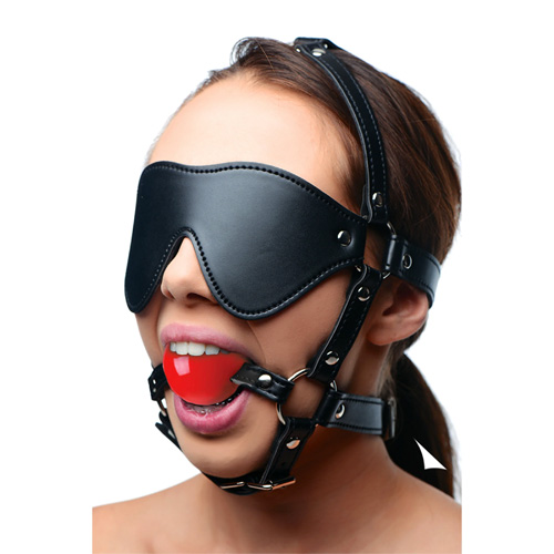 Blindfold Harness And Ball Gag画像2