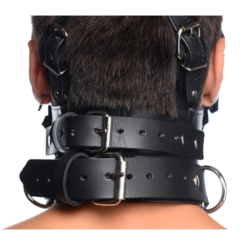 Strict Leather Premium Muzzle With Blindfold And Gags画像5