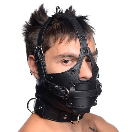 Strict Leather Premium Muzzle With Blindfold And Gags画像3