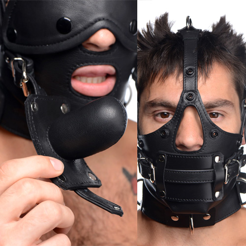Strict Leather Premium Muzzle With Blindfold And Gags画像6