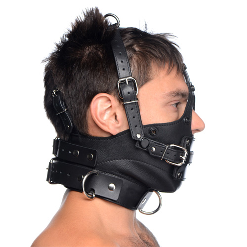 Strict Leather Premium Muzzle With Blindfold And Gags画像4