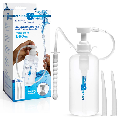 XL Enema Bottle With 3 Attachments