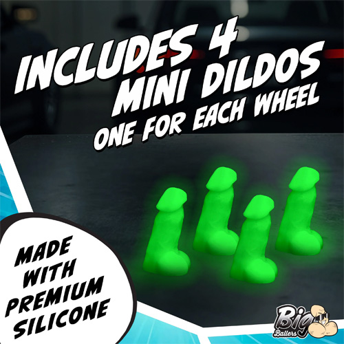 Glow-In-The-Dark Magnetic Snap-On Peckers 4 Pack