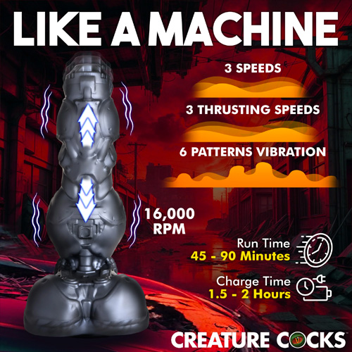 Cyborg Cock Thrusting Vibrating Silicone Dildo画像5