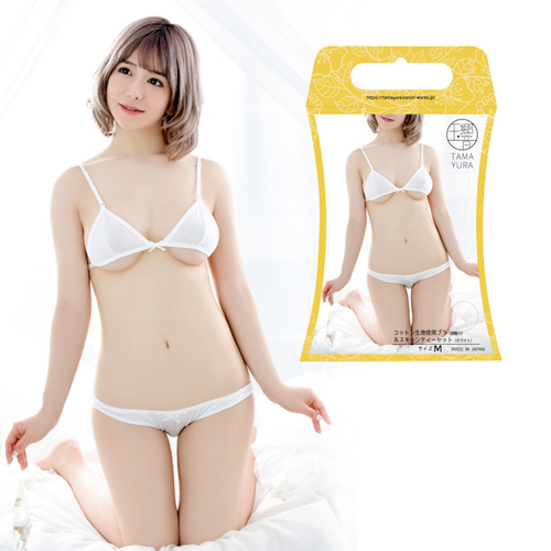Kanon Works 花音ワークス 玉響 コットン生地使用ブラ（調整付）＆スキャンティーセット ホワイト画像3