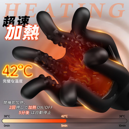 92突起 42度自動加熱 9段振動 液晶表示 亀頭ペニスバイブ画像3