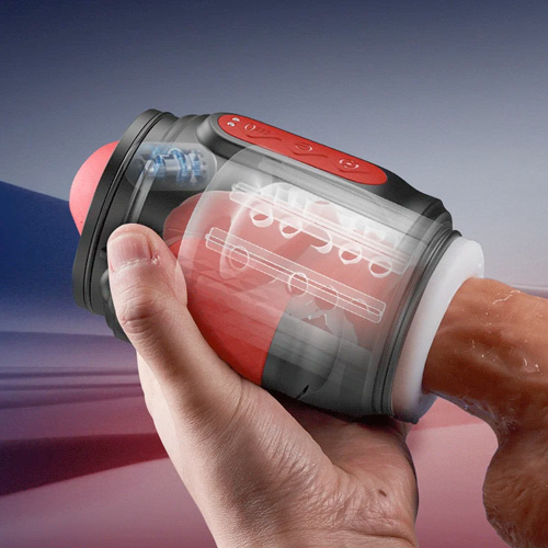 潮責め水流マッサージ電動オナホ 5回転 10振動 亀頭刺激 2in1 貫通式画像6