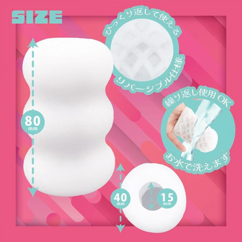 男女兼用リバーシブル もちぷよる? しろいもち ピンクのぷよ画像2