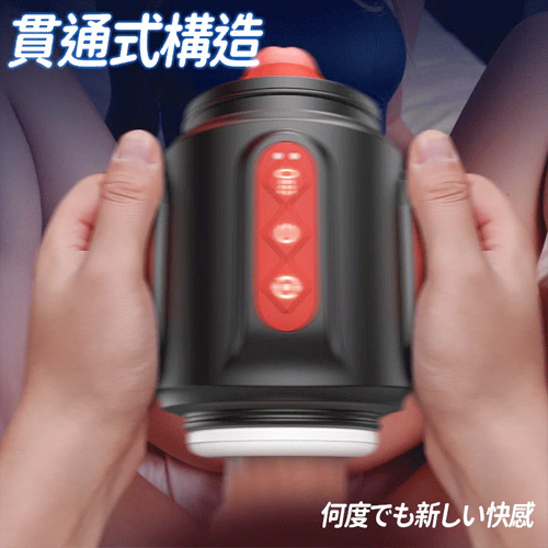 潮責め水流マッサージ電動オナホ 5回転 10振動 亀頭刺激 2in1 貫通式画像4