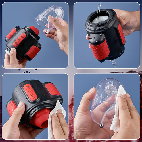 潮責め水流マッサージ電動オナホ 5回転 10振動 亀頭刺激 2in1 貫通式画像7