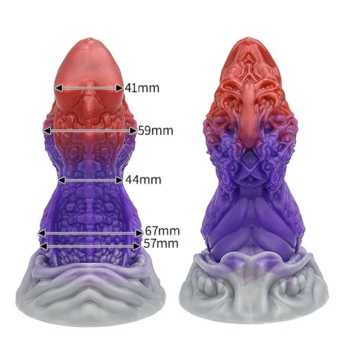 黒蝕竜 MAGARA ディルド アナルプラグ 竜鱗赤紫 Mサイズ画像3