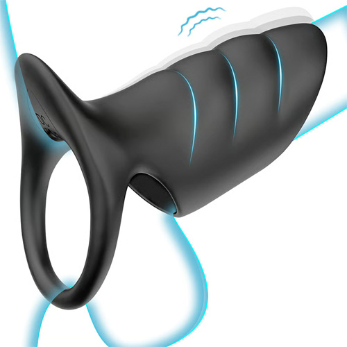 10種振動 USB充電式防水静音 シリコン製 コックリング ペニスバイブ