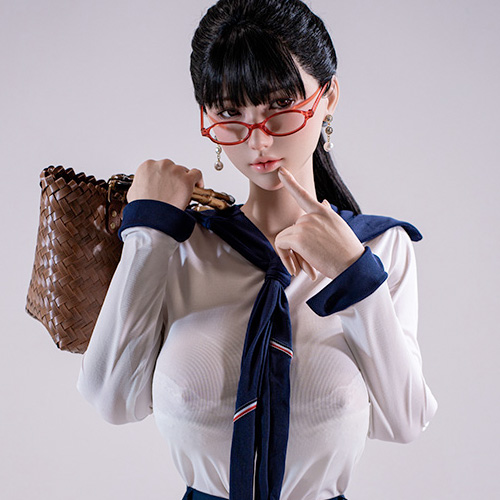 FUDOLL セーラー服メガネ リアルラブドール 韓系爆乳 165cm Fカップ クールな知的ダッチワイフ画像4