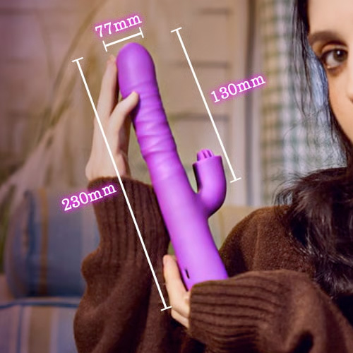 ピストンで満たされる 13cm深挿し 5段伸縮 3枚舌舐め振動 液晶表示搭載 ピストンバイブ画像7