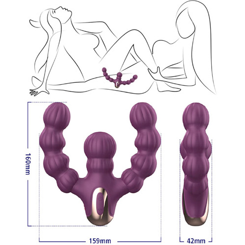 カップルの穴刺激をシェア プルスティック ダブルエンドバイブ RC画像5