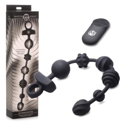 10X Dark Rattler Vibrating Silicone Anal Beads Remote