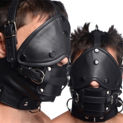 Strict Leather Premium Muzzle With Blindfold And Gags