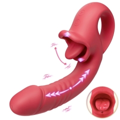 内外イキ特化 舐め×ピストン 二重刺激 とろ肌シリコン 2点責めバイブ