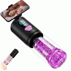 9段階ピストン×吸引×正逆回転 淫舌舐め 強刺激 スマホホルダー付き 電動オナホ