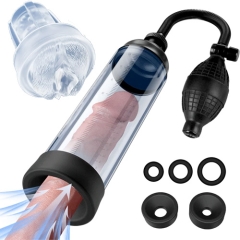 手動吸引ポンプ式オナホ 3種スリーブ付 強力バキューム ペニスポンプ