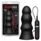 Kink Vibrating Silicone Butt Plug Rippled 7.5 Black